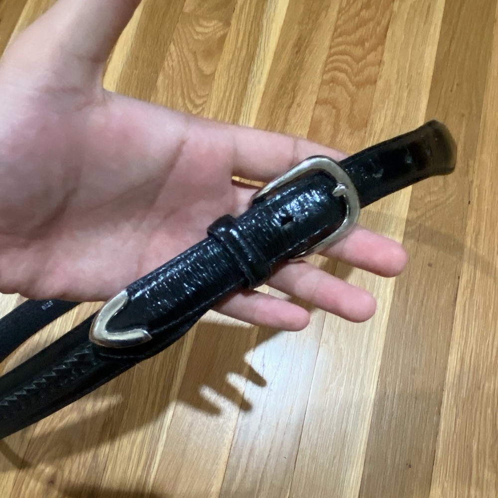 Vintage Genuine Leather Black Braided Leather Belt